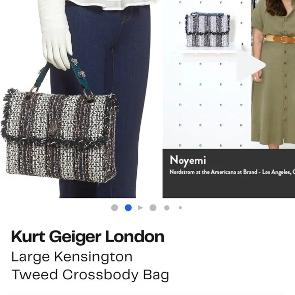 NWT Kurt Geiger Large Kensington Tweed Bag - Picture 3 of 6